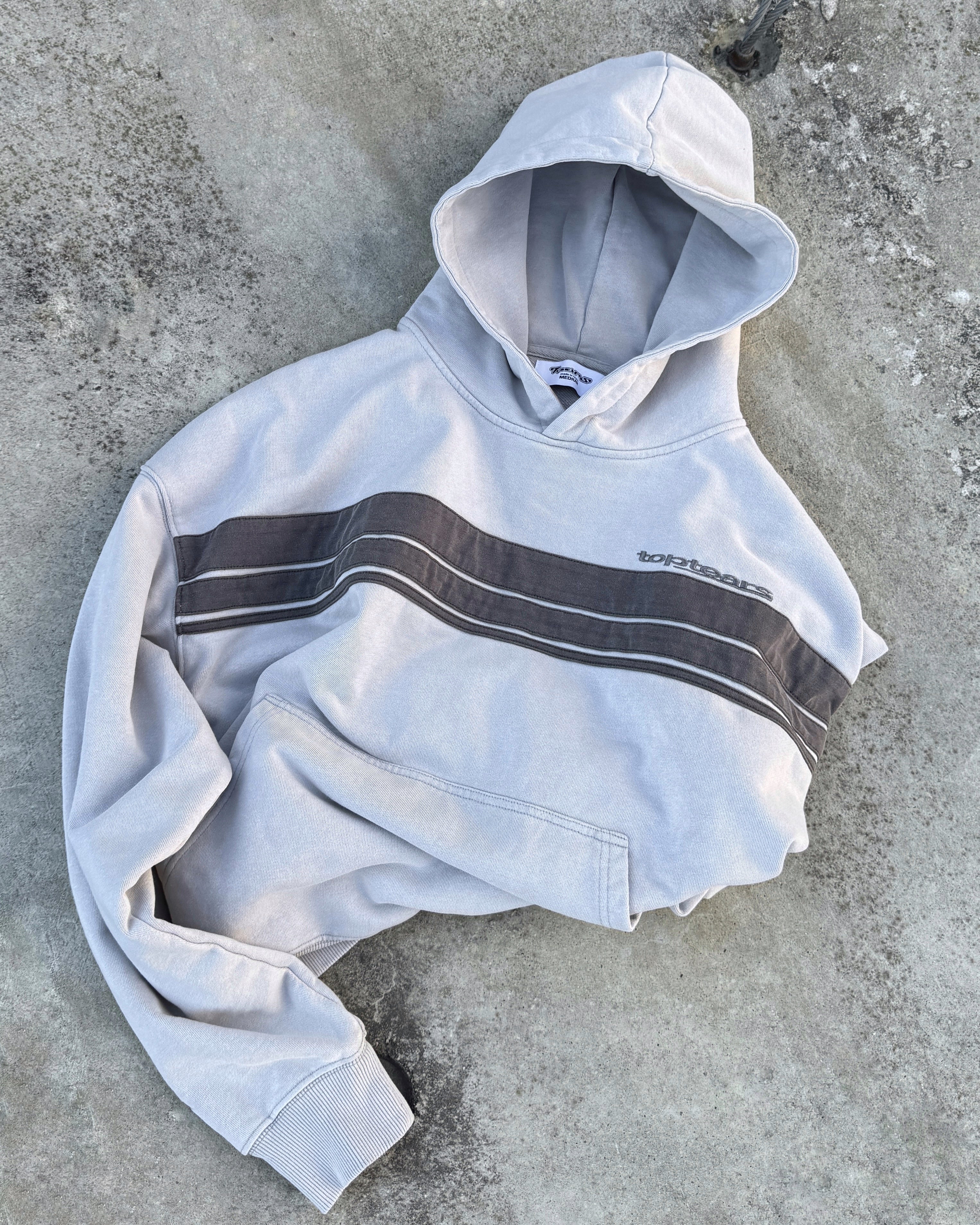 STRIPES HOODIE "FADED GREY"